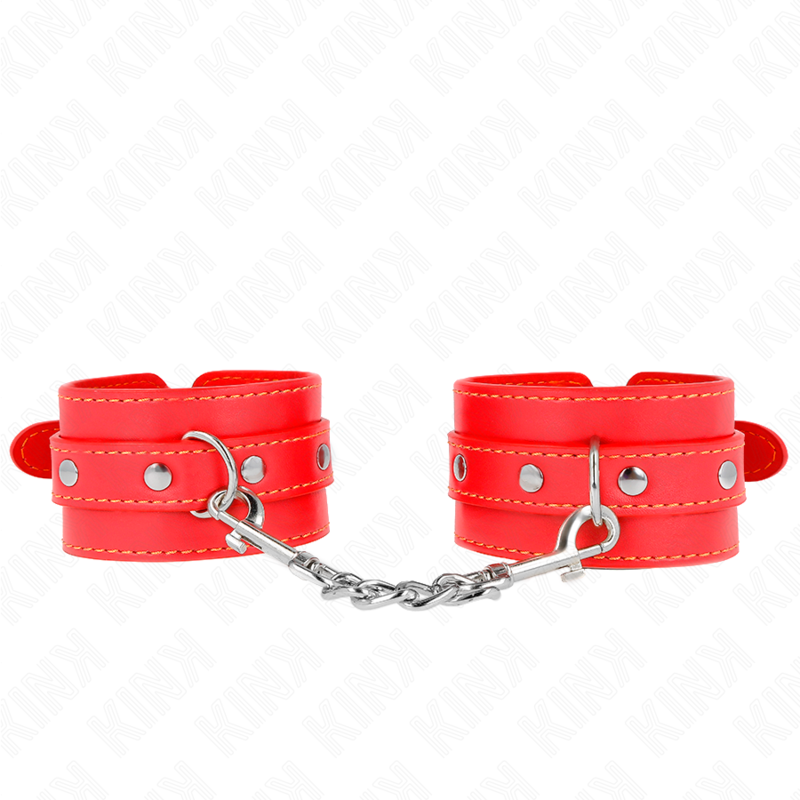 KINK Pulseira de Pulso Fina Vermelha Ajustável, ideal para sessões BDSM e jogos de controlo.
