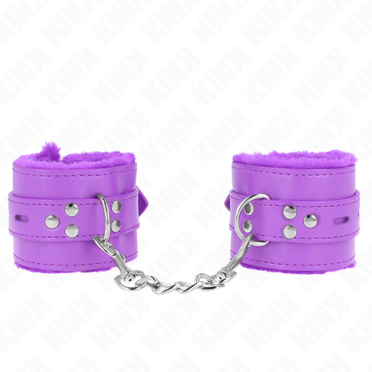 Pulseira de pulso KINK em pele roxa com furos quadrados e fecho ajustável