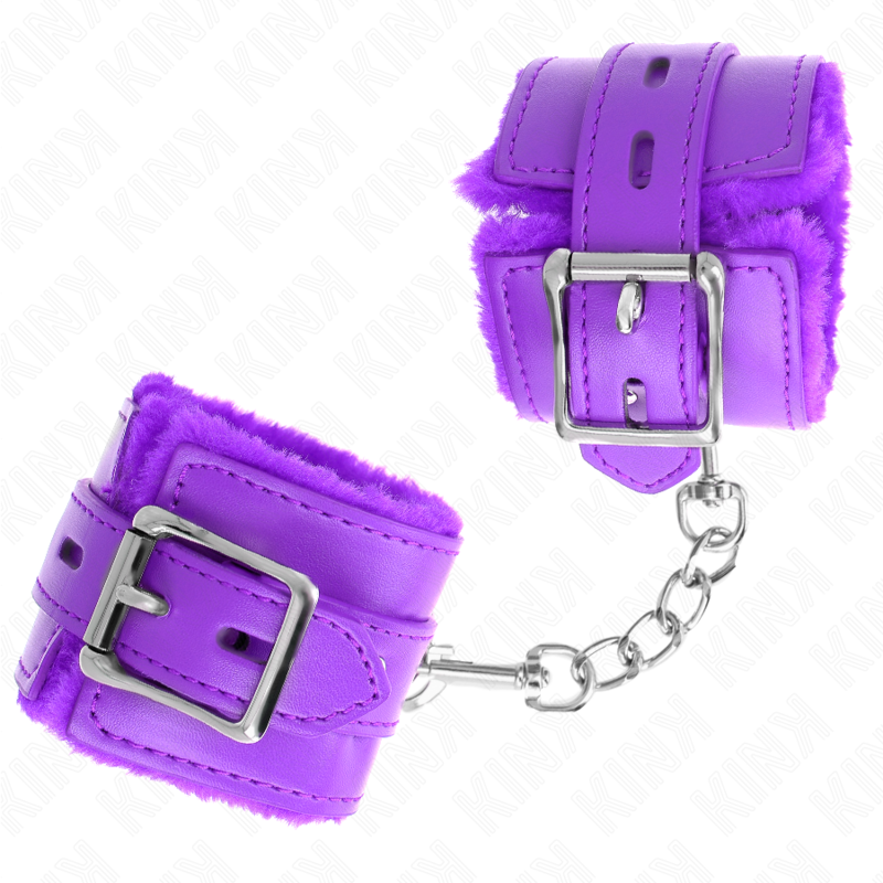 Pulseira de pulso KINK em pele roxa com furos quadrados e fecho ajustável
