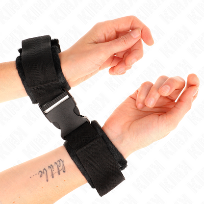 Retenciones de Muñeca Nailon Hook&Loop Rojo-Negro Ajustables 25-35cm