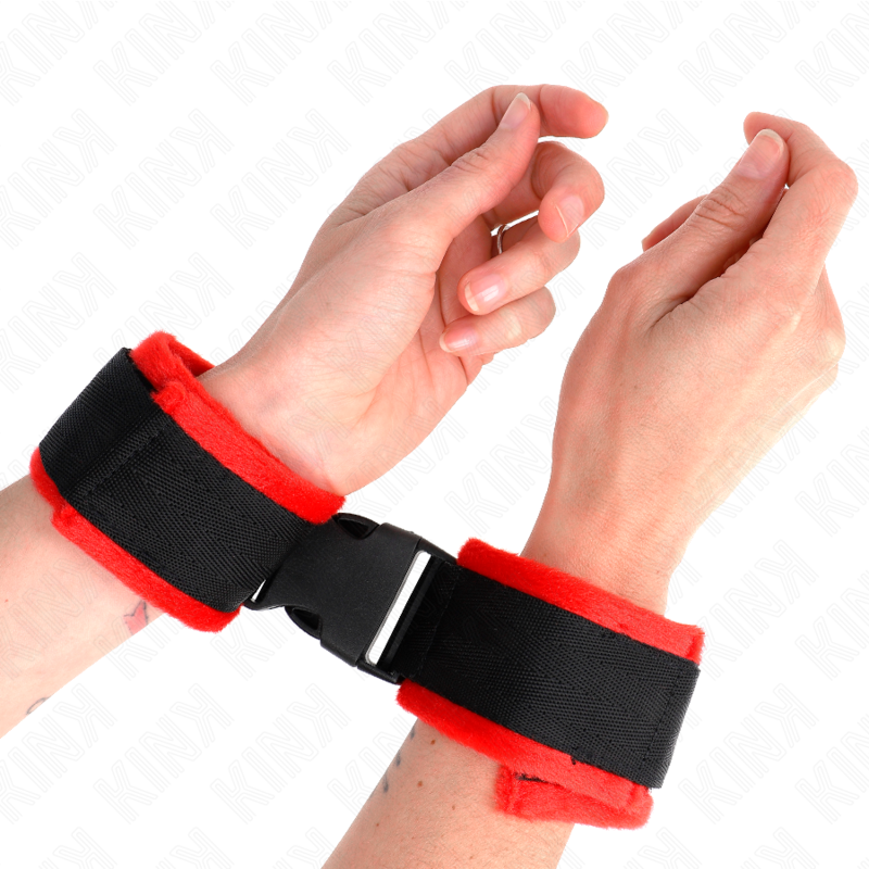 Restricciones de Muñeca de Nylon Ajustables Hook&Loop Negro 25-35cm