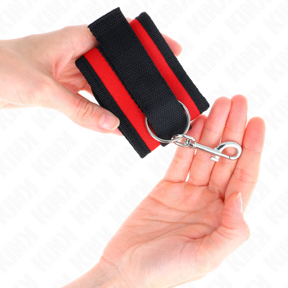 Esposas de Muñeca Nylon Ajustables Rojo-Negro