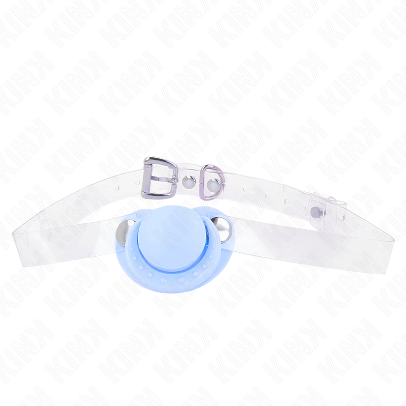 KINK Mordaça Chupeta Ajustável Azul Claro para BDSM
