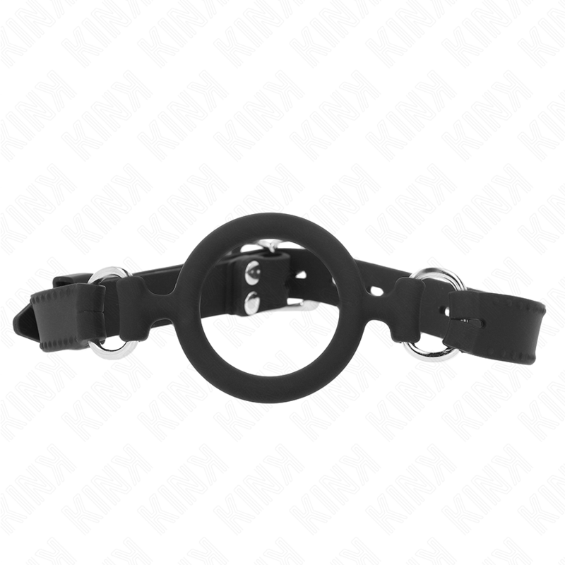 KINK Mordaça O-Ring Silicone 5cm com Tira 56cm para práticas BDSM.