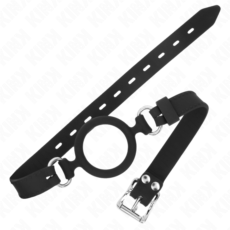 KINK Mordaça O-Ring Silicone 5cm com Tira 56cm para práticas BDSM.