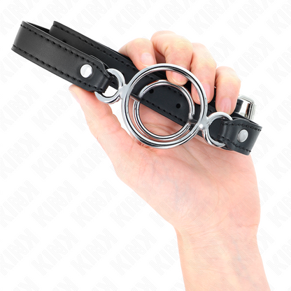 KINK GAG com Múltiplos O-Rings 5cm Preto, um acessório BDSM essencial para submissão e controlo.