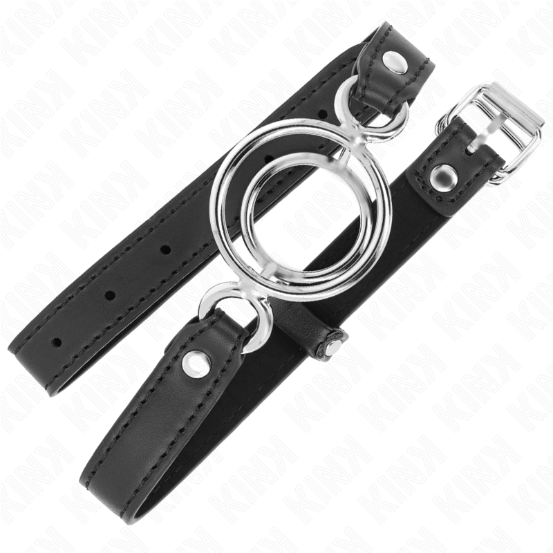 KINK GAG com Múltiplos O-Rings 5cm Preto, um acessório BDSM essencial para submissão e controlo.