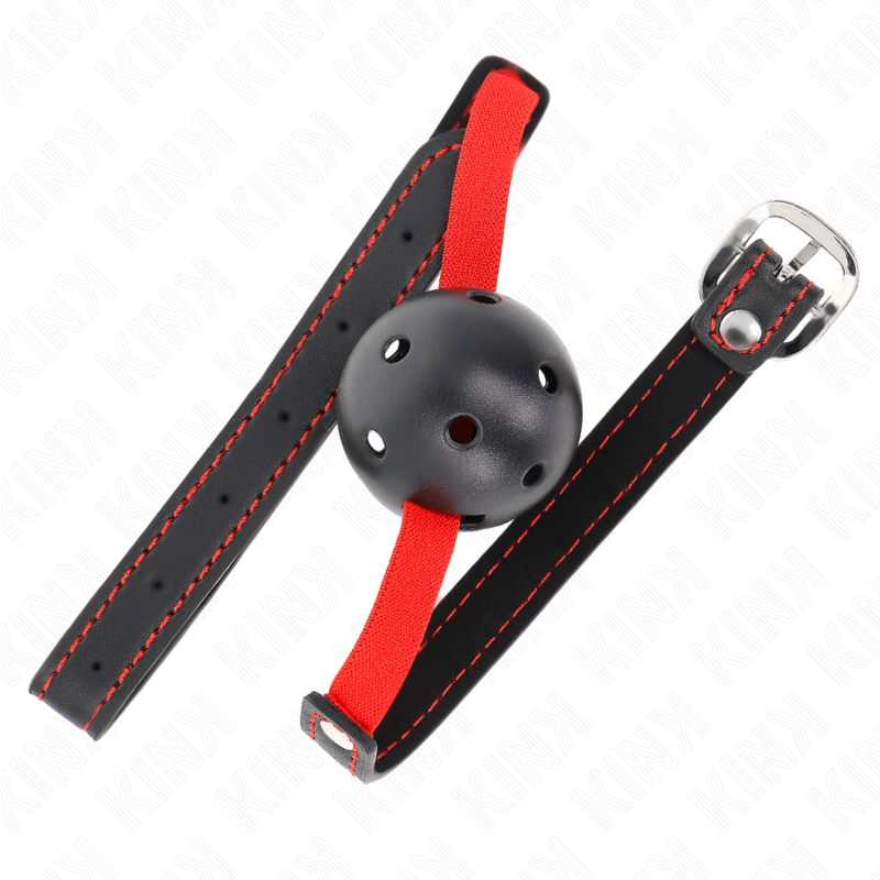 Mordaça Boca Dura Oca KINK com Cinto Elástico 4,5 CM para BDSM
