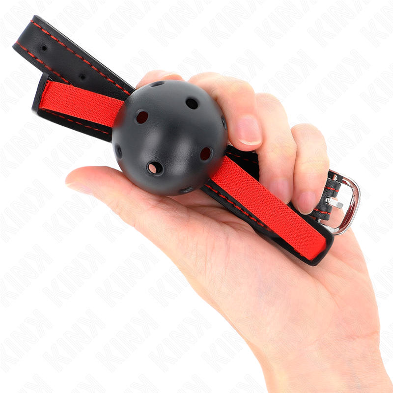 Mordaça Boca Dura Oca KINK com Cinto Elástico 4,5 CM para BDSM