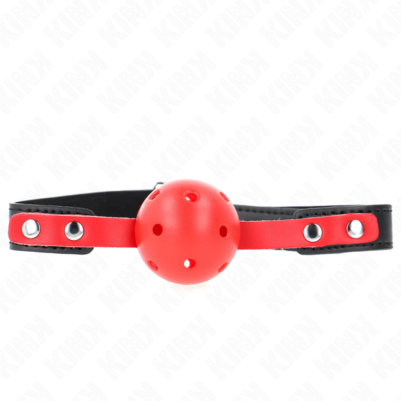 Mordaça KINK Bola Oca Vermelha com Alça Ajustável para jogos BDSM