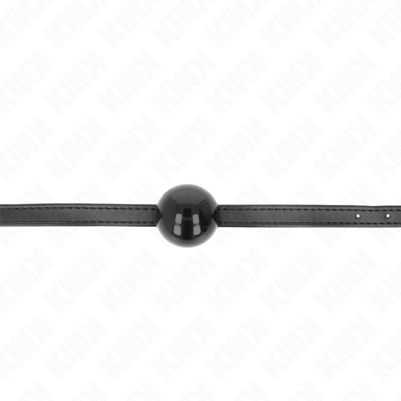 Mordaça de bola KINK de 4 CM com alça simples, detalhe do material em silicone e ajustador.