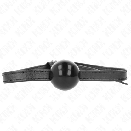 Mordaça de bola KINK de 4 CM com alça simples, detalhe do material em silicone e ajustador.