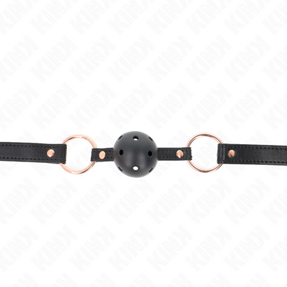 KINK Mordaça Bola TPE Premium de 4 CM com tira ajustável, ideal para jogos BDSM de submissão.