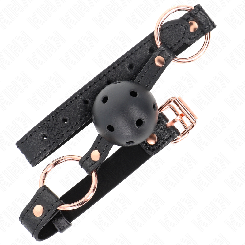 KINK Mordaça Bola TPE Premium de 4 CM com tira ajustável, ideal para jogos BDSM de submissão.