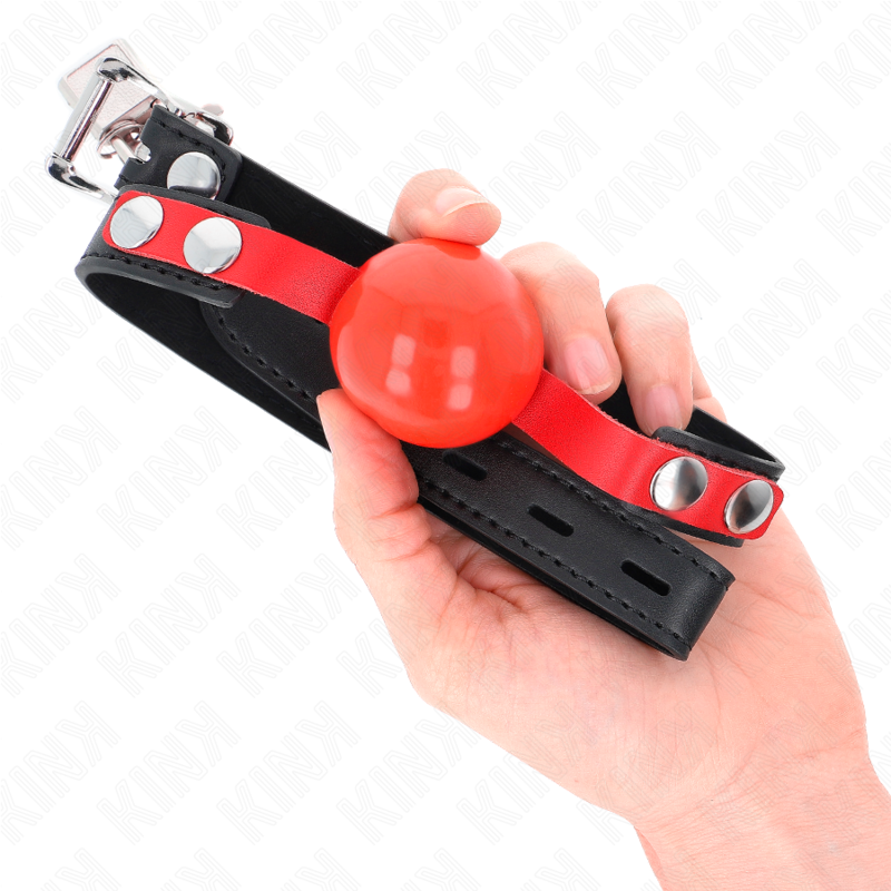 Mordaça de bola KINK TPE Macia 4 CM ajustável para experiências BDSM.