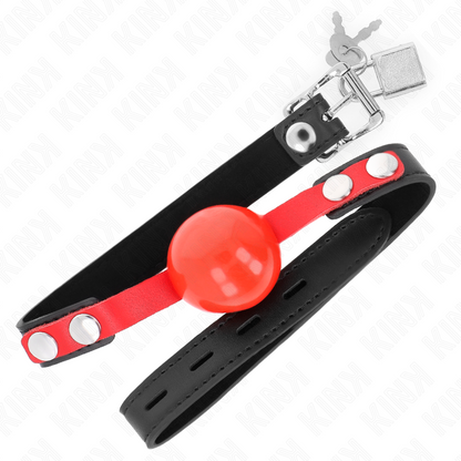Mordaça de bola KINK TPE Macia 4 CM ajustável para experiências BDSM.
