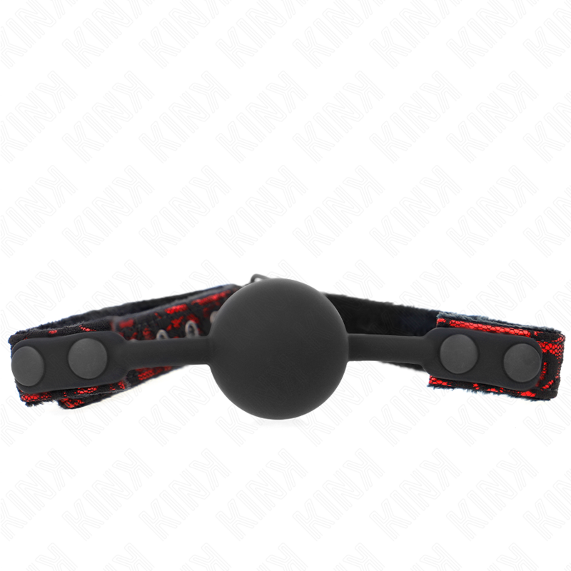 Mordaça Bola Silicone Scandal KINK 4cm para controlo e submissão BDSM, mostrando o design e material.