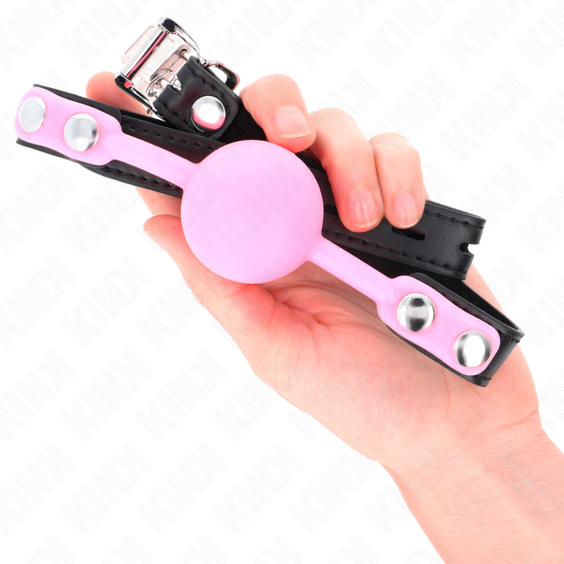 KINK Mordaça de Bola Silicone Luminosa 4 CM com tira ajustável, ideal para jogos BDSM.