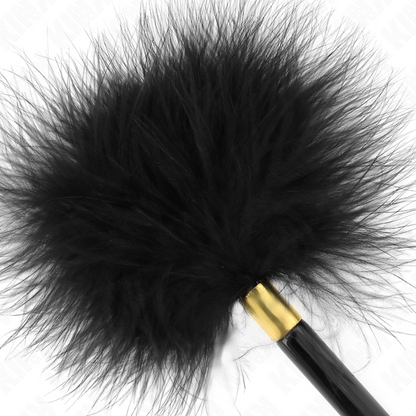 KINK Penas de Cócegas Espanador Metal Ouro Preto 18 cm, para estimulação sensorial