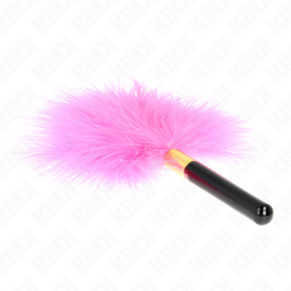 KINK - PLUMAS DE COSQUILLEO DE METAL DORADO FUCSIA 18 CM