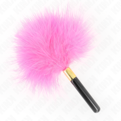 KINK - PLUMAS DE COSQUILLEO DE METAL DORADO FUCSIA 18 CM