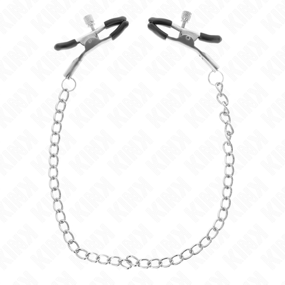 Pinças de Mamilo KINK Corrente Fina 30cm para estimulação sensual em jogos BDSM.