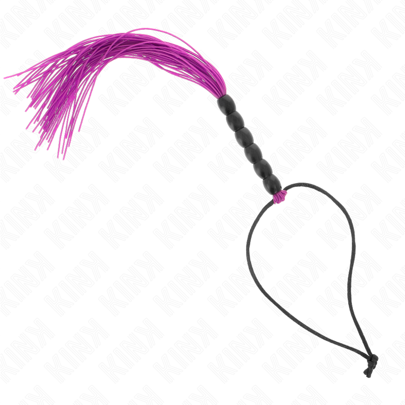 KINK Mini Chicote de Silicone com 6 Contas Roxas 26 CM para exploração BDSM