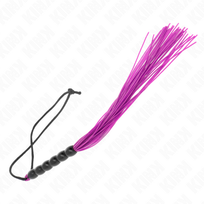 KINK Mini Chicote de Silicone com 6 Contas Roxas 26 CM para exploração BDSM