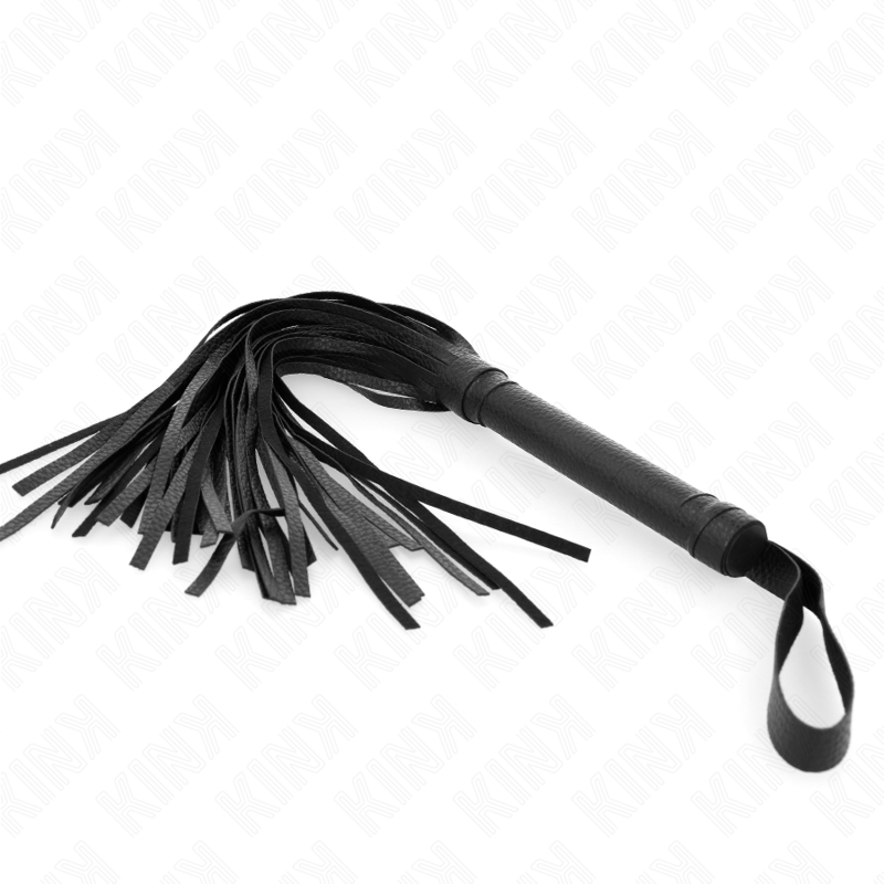 Chicote de Contas KINK Azul Escuro 43,5 cm para BDSM, mostrando detalhes das contas e cabo.