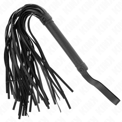 Chicote de Contas KINK Azul Escuro 43,5 cm para BDSM, mostrando detalhes das contas e cabo.