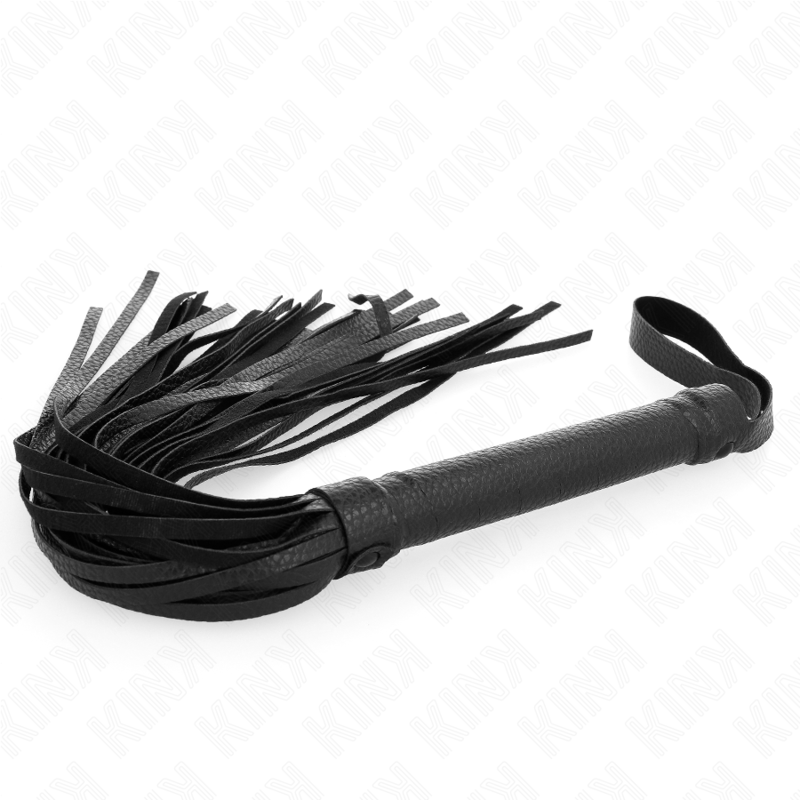 Chicote de Contas KINK Azul Escuro 43,5 cm para BDSM, mostrando detalhes das contas e cabo.