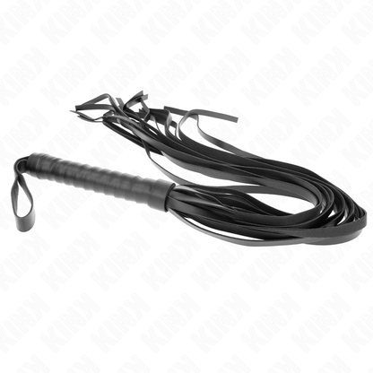 Chicote de Cauda Longa KINK Preto 70 CM com cabo curto para BDSM