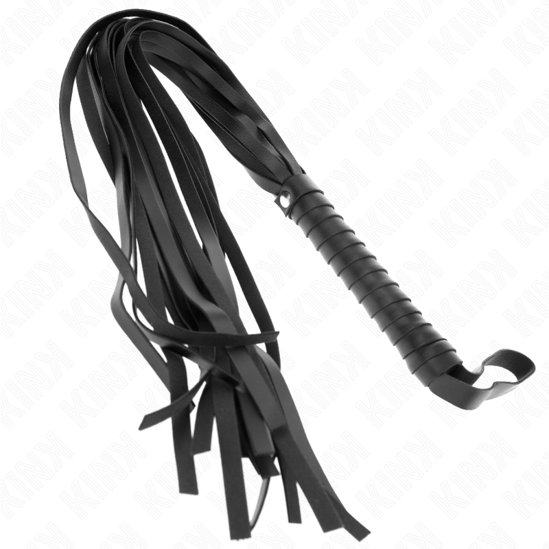 Chicote de Cauda Longa KINK Preto 70 CM com cabo curto para BDSM