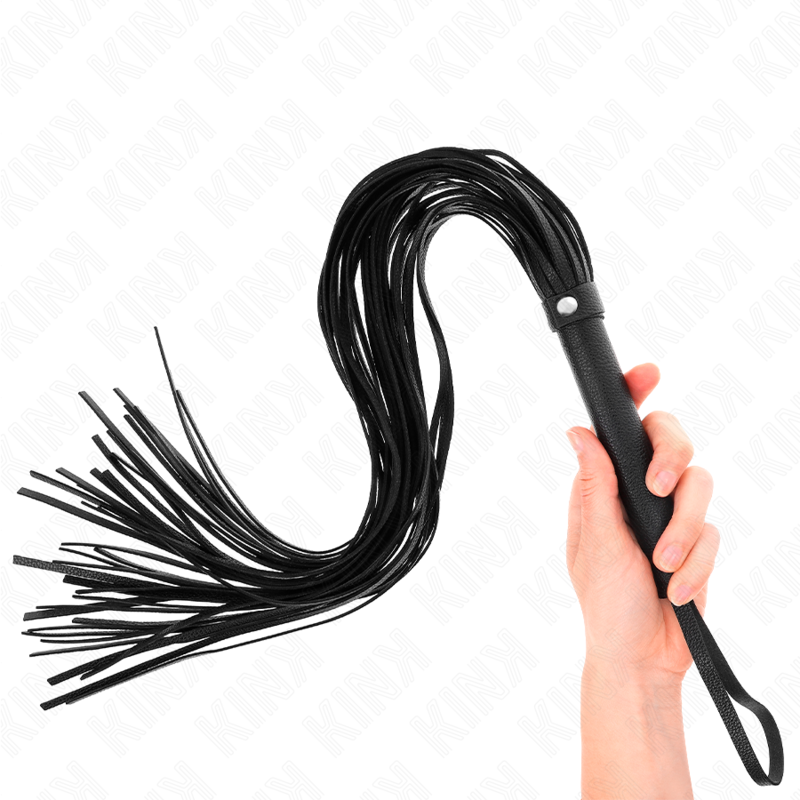 KINK Chicote de PVC Macio Preto 70 CM, ideal para experiências BDSM e brincadeiras sensoriais