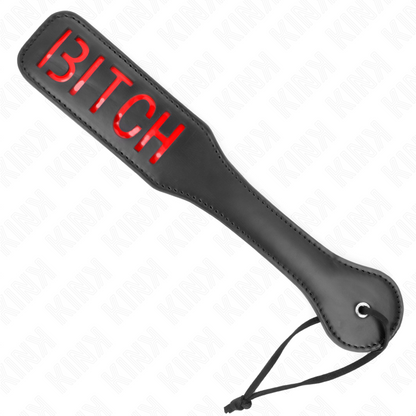 Paleta KINK Canto Redondo Bitch 32 x 6 cm para BDSM, mostrando detalhes do design e material.