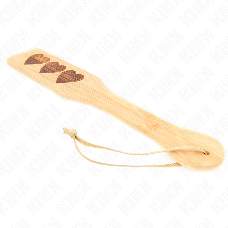 Paleta KINK de Bambu com Design Coração para BDSM, 32 x 5,5 cm