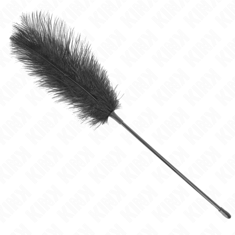 Espanador de penas de avestruz KINK 19 CM para estimulação sensual e jogos BDSM.