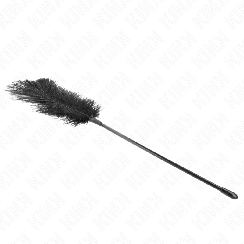Espanador de penas de avestruz KINK 19 CM para estimulação sensual e jogos BDSM.