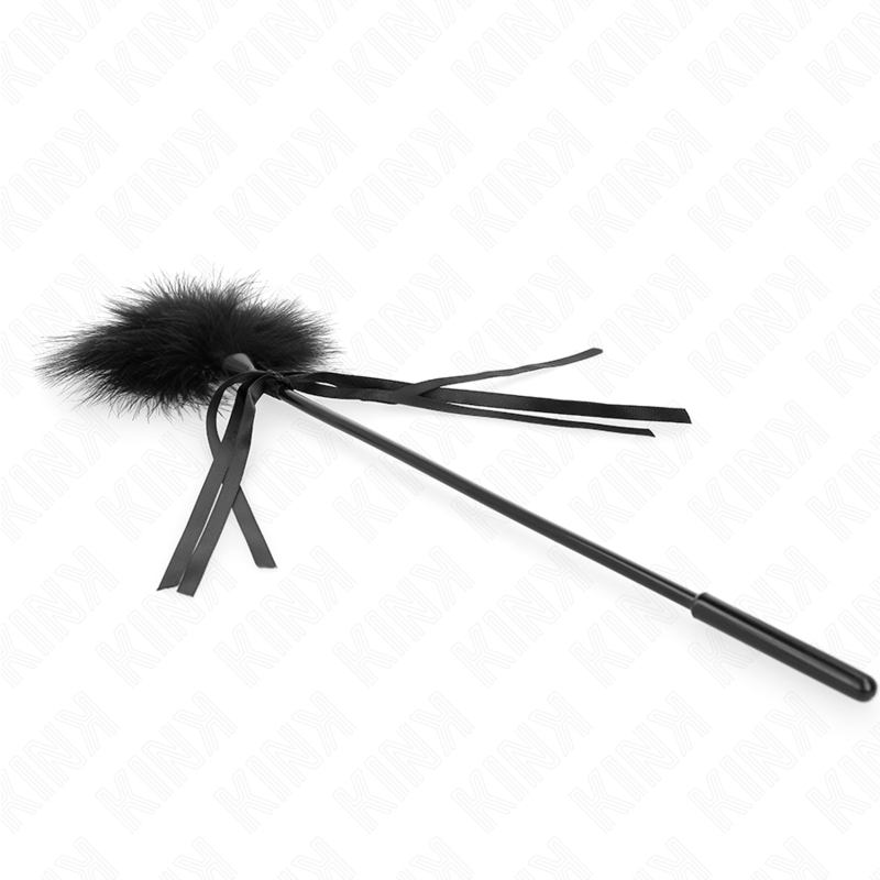 KINK Penas de Cócegas Eróticas com Laço 35 CM para estimulação sensorial suave.