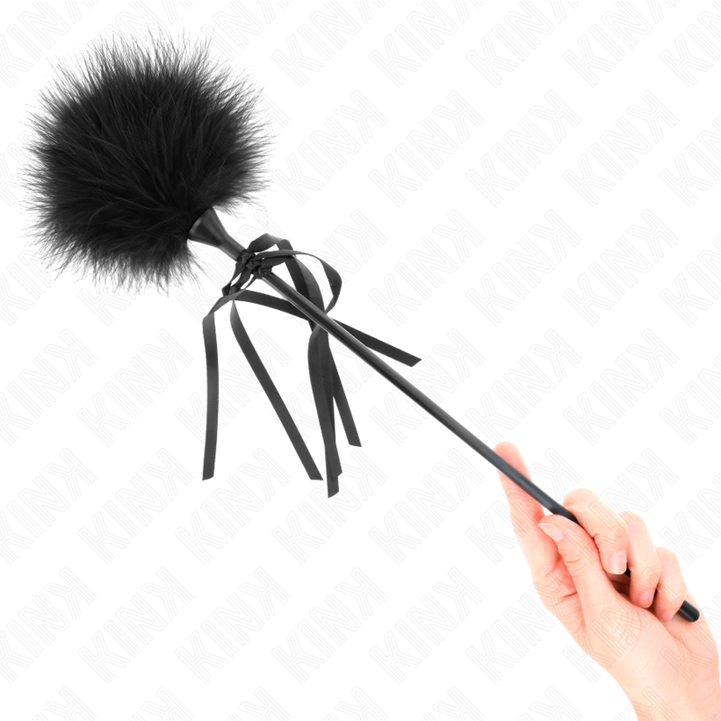 KINK Penas de Cócegas Eróticas com Laço 35 CM para estimulação sensorial suave.