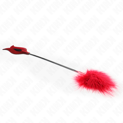 KINK Penas de Cócegas com Remo Forma de Rosa de 8 CM para jogos BDSM e estimulação sensorial.