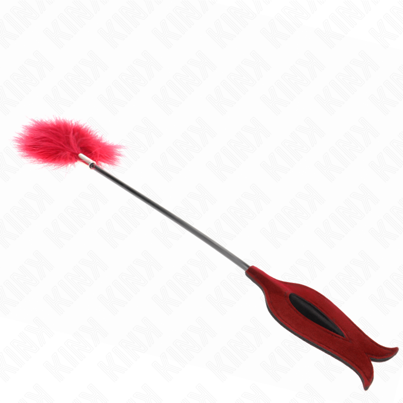 KINK Penas de Cócegas com Remo Forma de Rosa de 8 CM para jogos BDSM e estimulação sensorial.