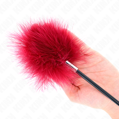 KINK Penas de Cócegas com Remo Forma de Rosa de 8 CM para jogos BDSM e estimulação sensorial.