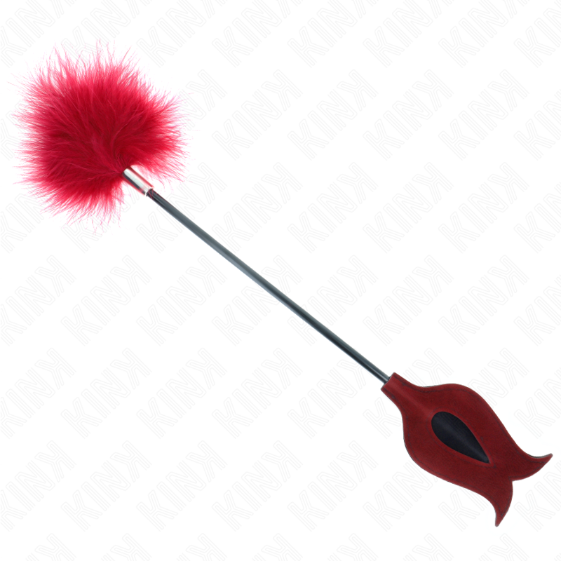 KINK Penas de Cócegas com Remo Forma de Rosa de 8 CM para jogos BDSM e estimulação sensorial.