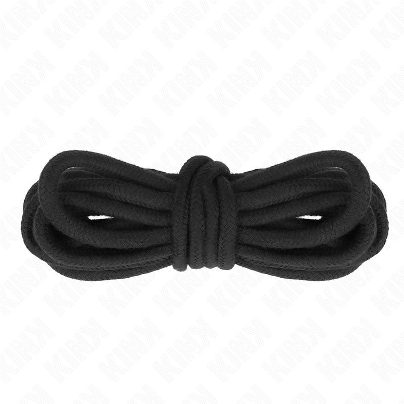 Detalhe da KINK Corda de Algodão 10 Metros Preta Macia para bondage.