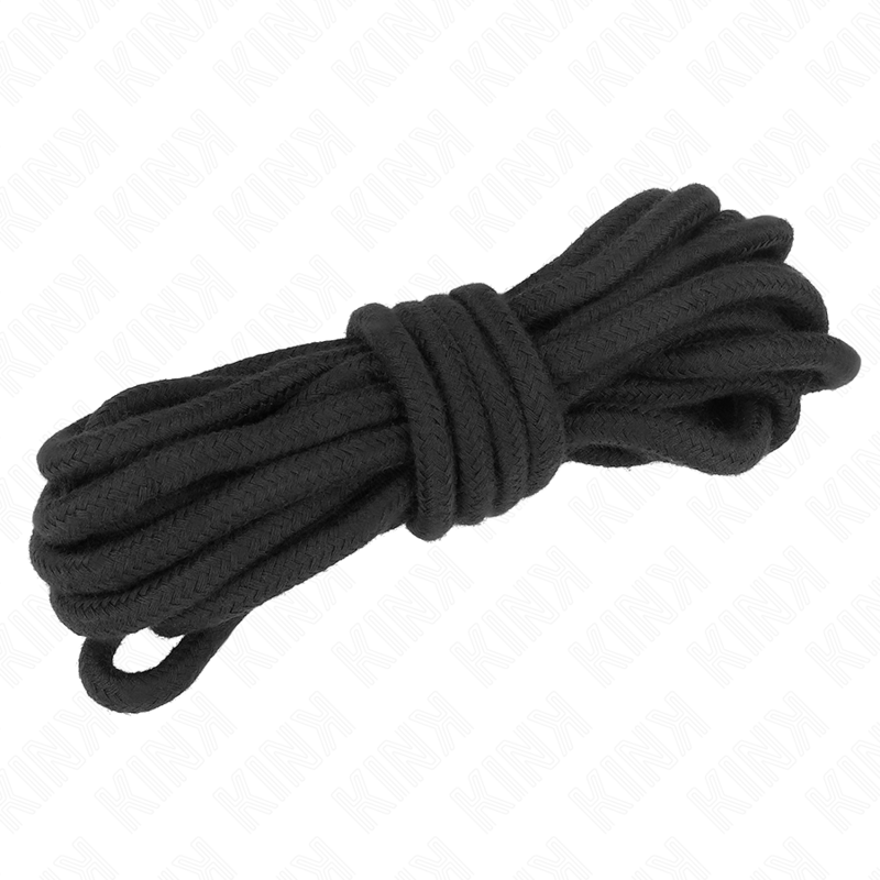 Detalhe da KINK Corda de Algodão 10 Metros Preta Macia para bondage.