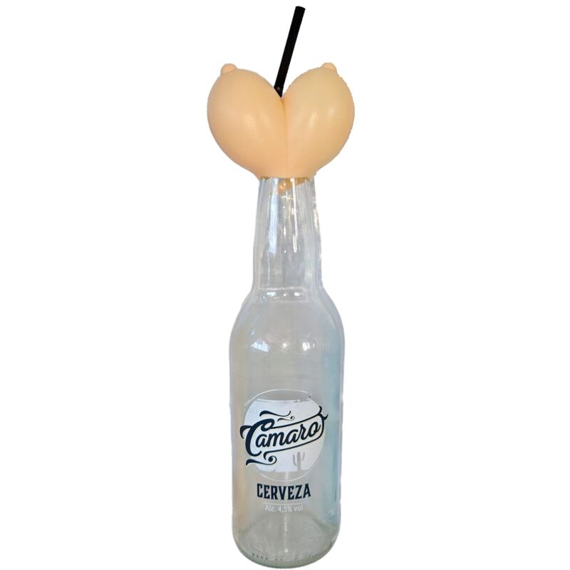 Tapa Decorativa con Forma de Pecho para Botella de Vidrio 360ml