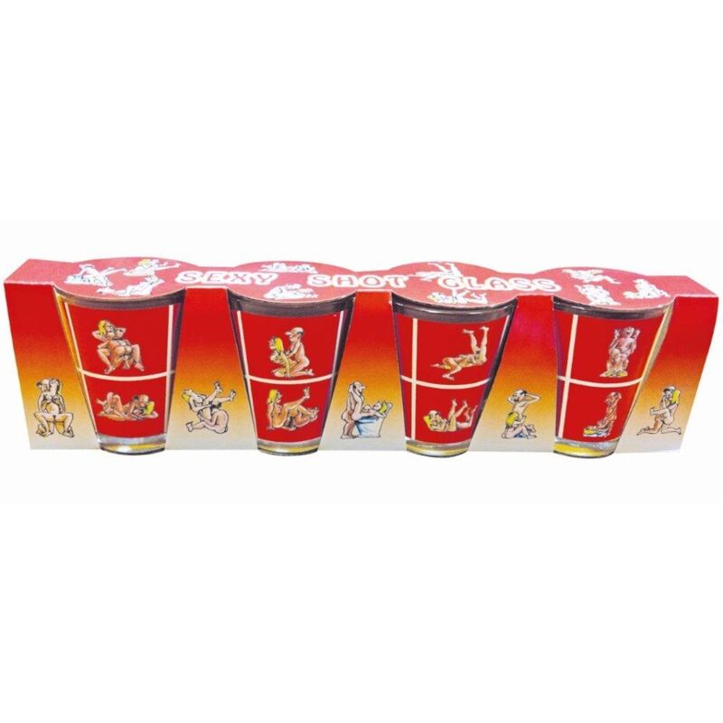 Vasos de Chupito de Vidrio - 4 Posiciones Kamasutra