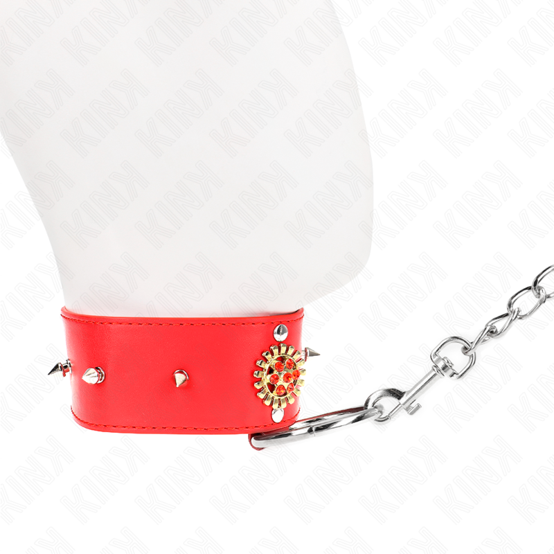 KINK Colar de Diamante Vermelho Ajustável com Cinto, mostrando detalhes do design e fecho.