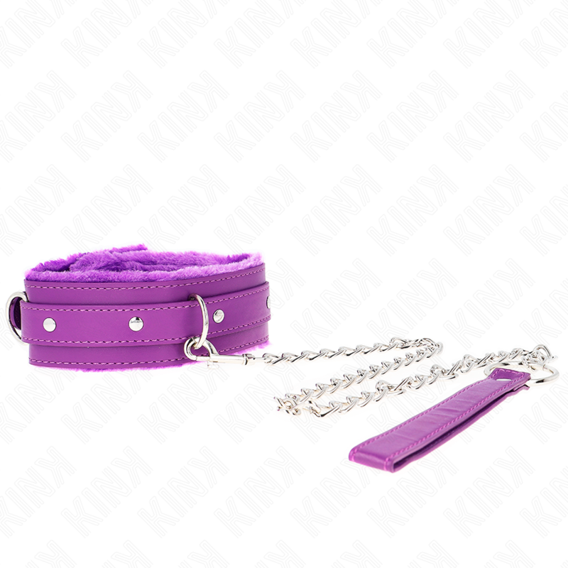 KINK Colar com Trela Roxo Ajustável para BDSM